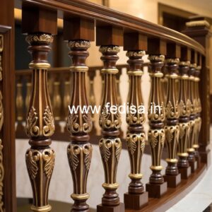 Decorative Brass Wood Railings for Luxury Homes No-1390