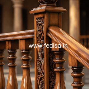Elegant Brass Wood Handrail Collection for Interiors No-1394