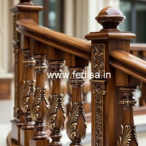 Stylish Brass Wood Staircase Fence Collection No-1398