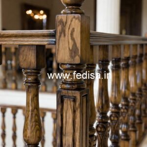 Brass Wood Railing Design for Modern Staircase No-1401