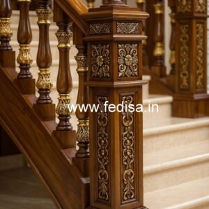 Luxury Brass Wood Balcony Railings Collection No-1403