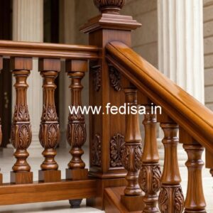 Decorative Brass Wood Interior Stair Railings No-1405