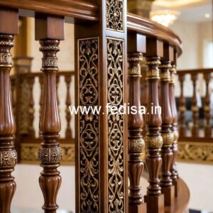 Modern Brass Wood Railings with Premium Style No-1412