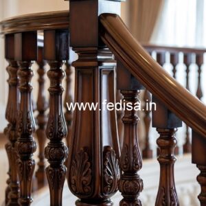 Stylish Brass Wood Balcony Design for Homes No-1413