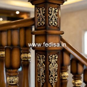 Premium Brass Wood Fence Design for Villas No-1415
