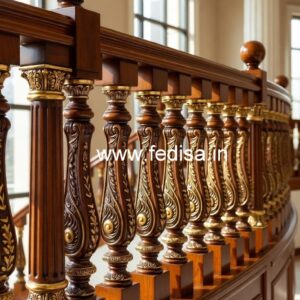 Luxury Brass Wood Railings for Rich Homes No-1416