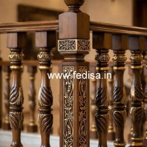 Stylish Brass Wood Balcony Safety Fence Collection No-1431