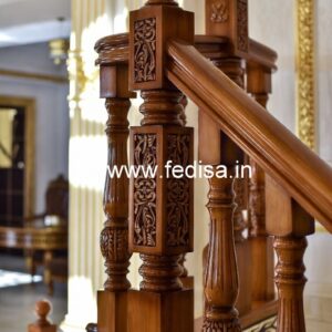 Premium Brass Wood Staircase Interior Ideas No-1433