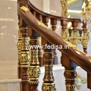 Premium Brass Wood Handrails for Modern Homes No-1439