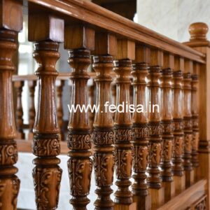 Luxury Brass Wood Staircase Collection for Villas No-1441