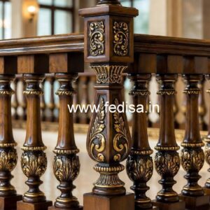 Modern Brass Wood Balcony Decor with LED Lights No-1442