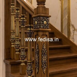 Stylish Brass Wood Fence with Artistic Touch No-1443