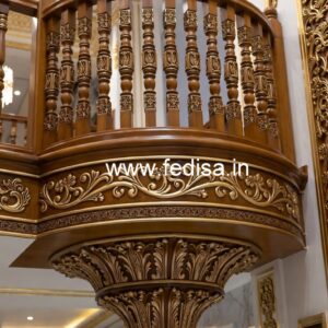 Elegant Brass Wood Balcony Decor Inspiration No-1450