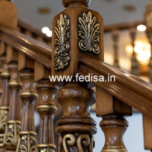 Luxury Brass Wood Handrails for Stylish Interiors No-1453
