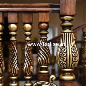 Modern Brass Wood Balcony Fence Collection No-1454