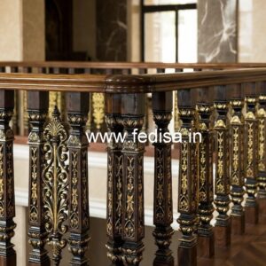 Elegant Brass Wood Fence with Golden Finish No-1456