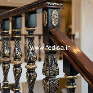 Decorative Brass Wood Staircase Handrails for Villas No-1458