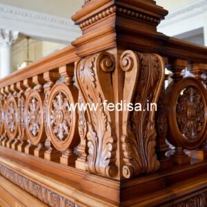 Stylish Brass Wood Fence for Luxury Villas No-1461