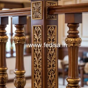 Modern Brass Wood Railings for Elegant Interiors No-1472