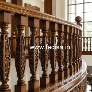 Elegant Brass Wood Balcony Safety Railings Collection No-1474