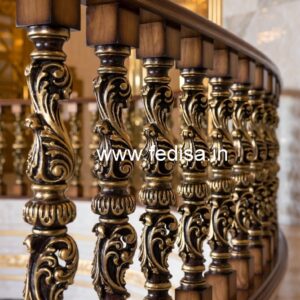 Modern Brass Wood Balcony Design Inspiration No-1478