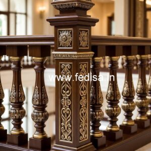 Elegant Brass Wood Railings with Rich Look No-1480