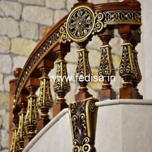 Modern Brass Wood Fence Collection for Villas No-1484