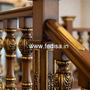 Premium Brass Wood Railings for Interior Design No-1487