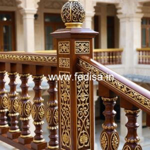 Elegant Brass Wood Balcony Collection for Modern Homes No-1492