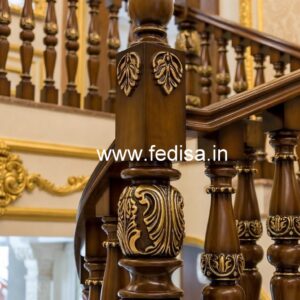 Luxury Brass Wood Railings with Contemporary Style No-1495