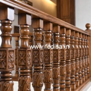 Stylish Brass Wood Staircase Collection for Homes No-1497