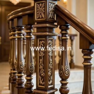 Elegant Brass Wood Handrail Design Inspiration No-1498