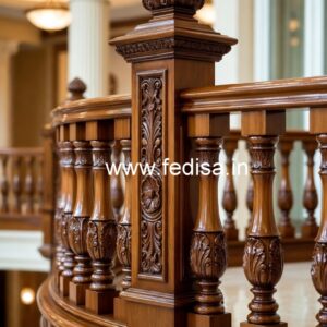 Premium Brass Wood Balcony Railings Collection 2030 No-1499