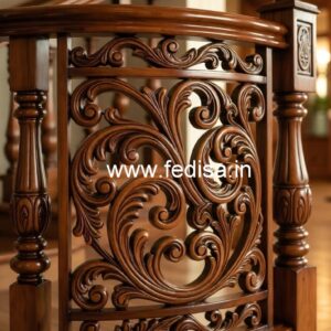 Decorative Brass Wood Staircase Decor for Luxury Villas No-1500