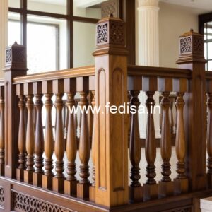 Luxury Brass Wood Balcony Railing Design No-1504