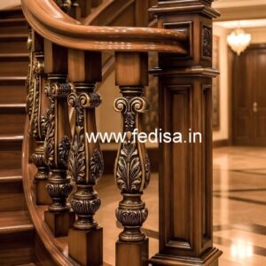 Premium Brass Wood Railing Collection No-1507