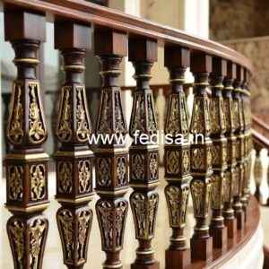 Brass Wood Railing for Duplex House No-1510