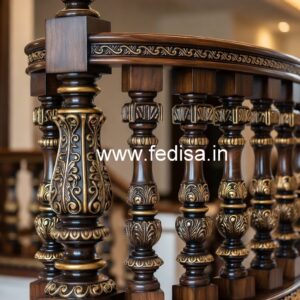 Brass Wood Balcony Fence Design No-1516