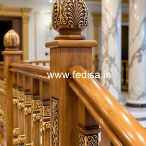Elegant Brass Wood Stair Handrails No-1517