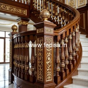 Luxury Wooden Railings with Brass Finish No-1519