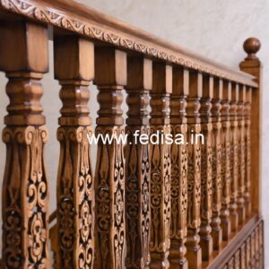 Brass Wood Staircase Banister Design No-1521