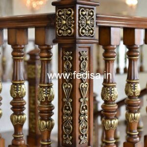 Brass Wood Railing for Luxury Interiors No-1527
