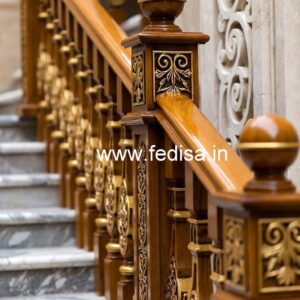 Stylish Brass Wood Staircase Banister No-1532