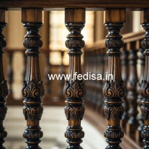 Brass Wood Staircase with Golden Finish No-1535