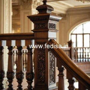 Modern Brass Wood Stair Fence Design No-1537
