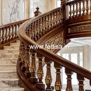 Decorative Brass Wood Stair Fence Ideas No-1547