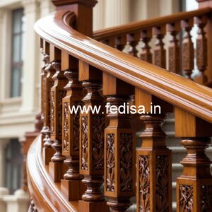 Beautiful Brass Wood Interior Railings No-1549