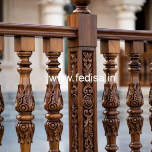 Brass Wood Staircase Side Railing Design No-1550