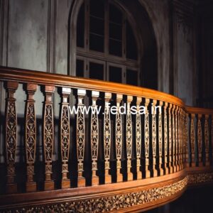 Stylish Brass Wood Balcony Safety Railings No-1569