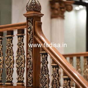 Brass Wood Staircase with Elegant Style No-1576